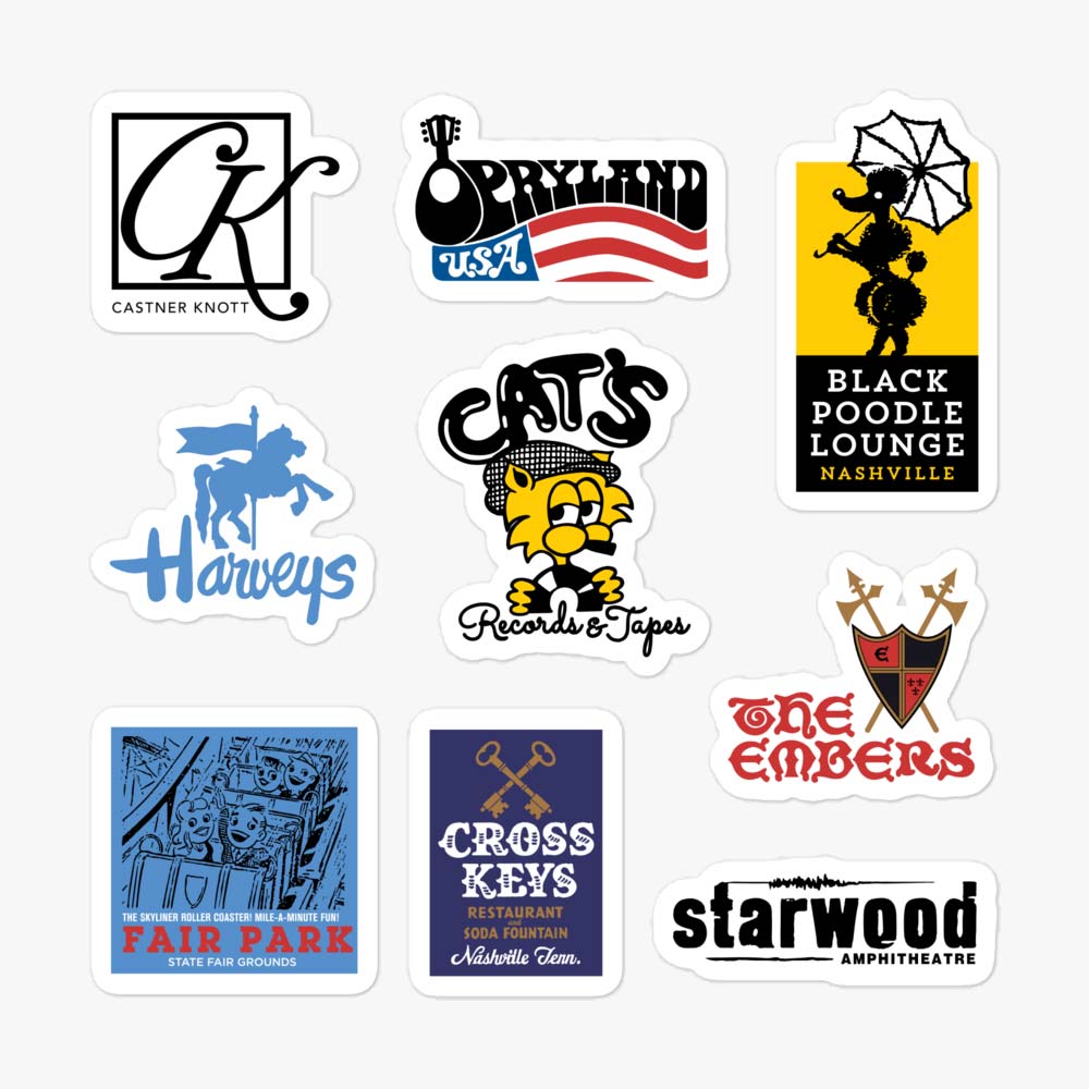 Nashville Bygone Icons Sticker Sheet
