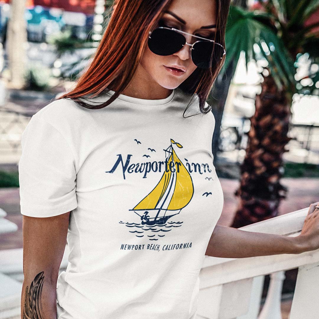 Newporter Inn Newport Beach Unisex Retro T-shirt