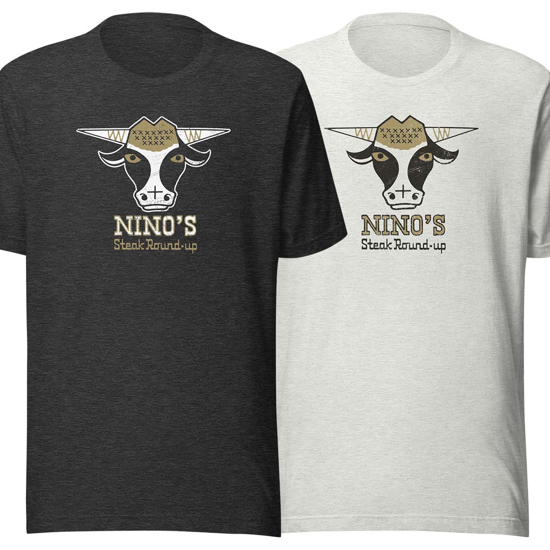 Nino’s Steak Round-Up Unisex Retro T-shirt