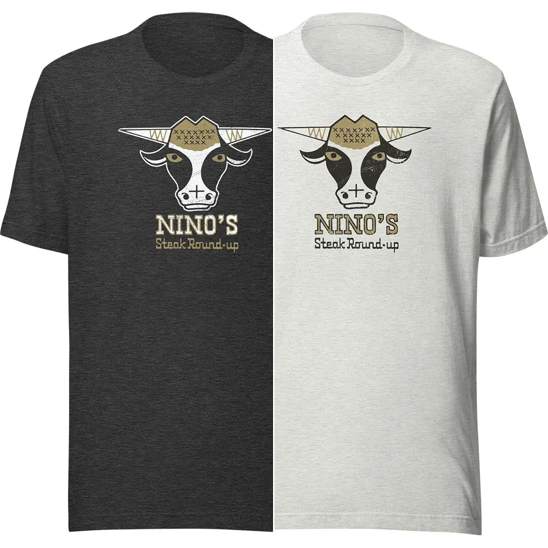 Nino’s Steak Round-Up Unisex Retro T-shirt