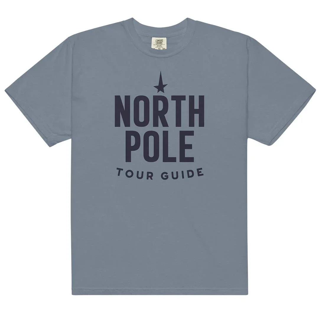 North Pole Tour Guide Unisex Garment-dyed Heavyweight T-shirt