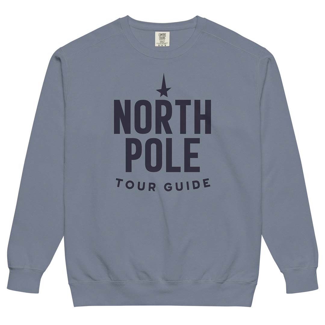 North Pole Tour Guide Unisex Garment-dyed Crewneck Sweatshirt
