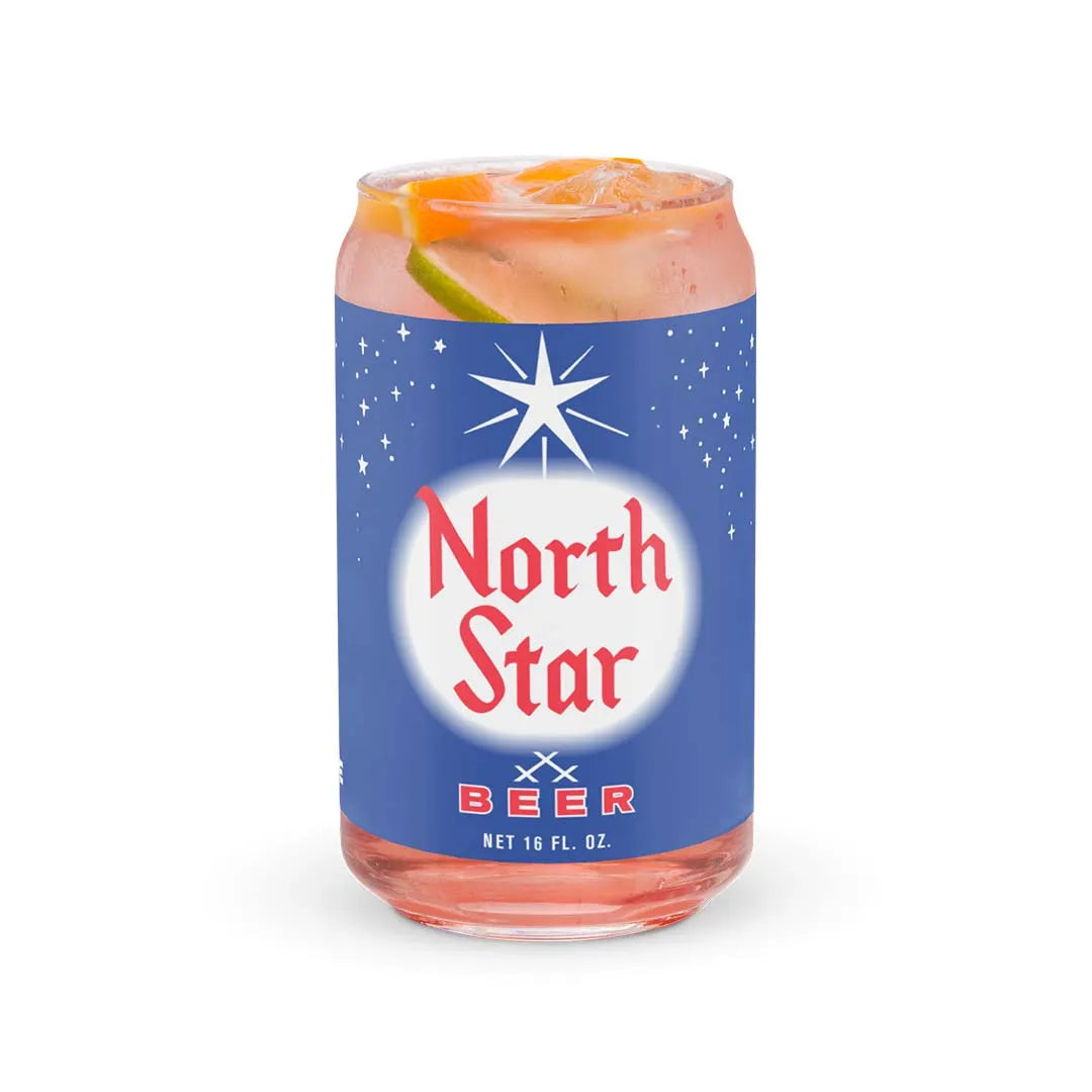 North Star Beer Can-shaped glass Minnesota