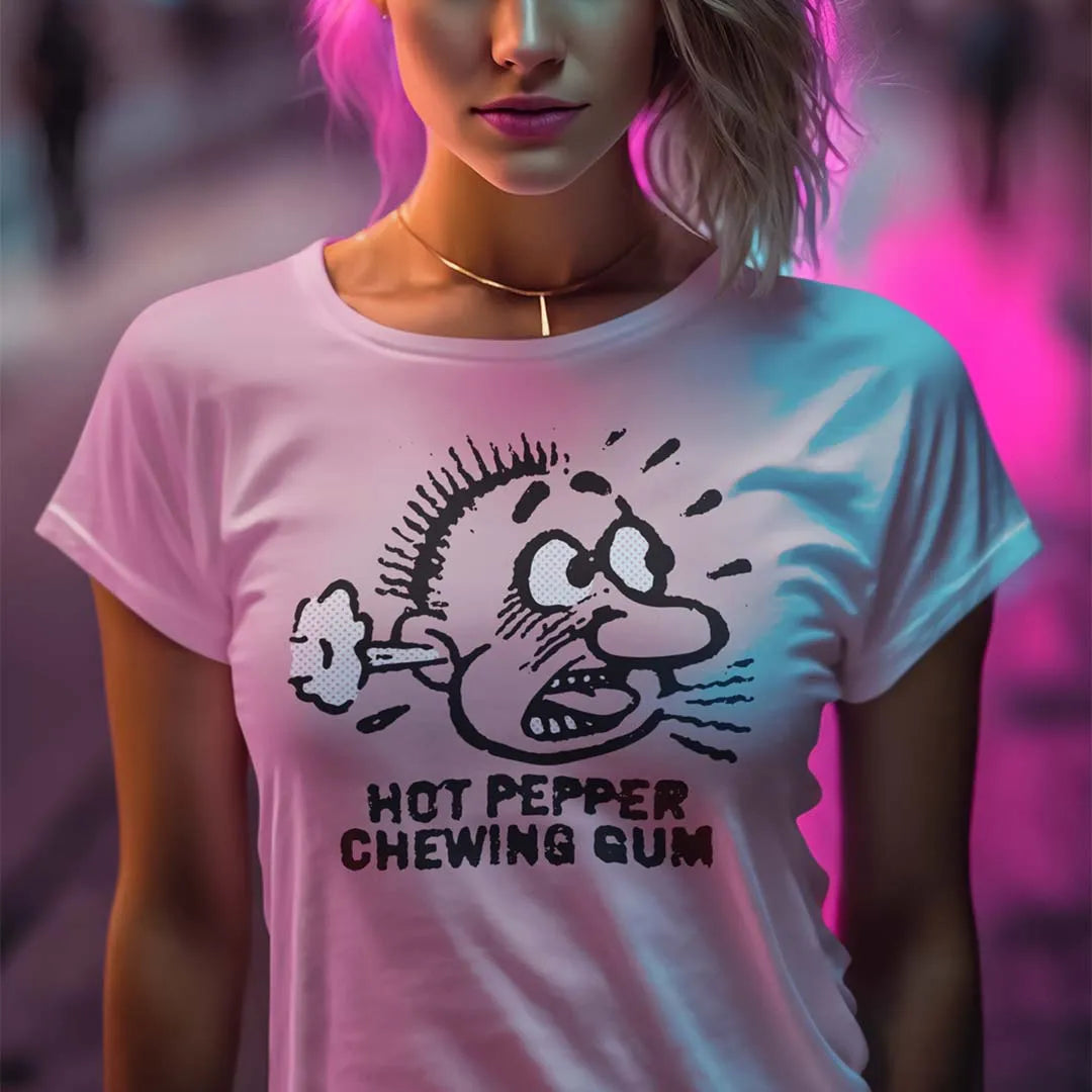 Hot Pepper Chewing Gum Noveltees Unisex Retro T-shirt