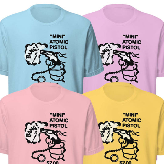 Mini Atomic Pistol Noveltees Unisex Retro T-shirt