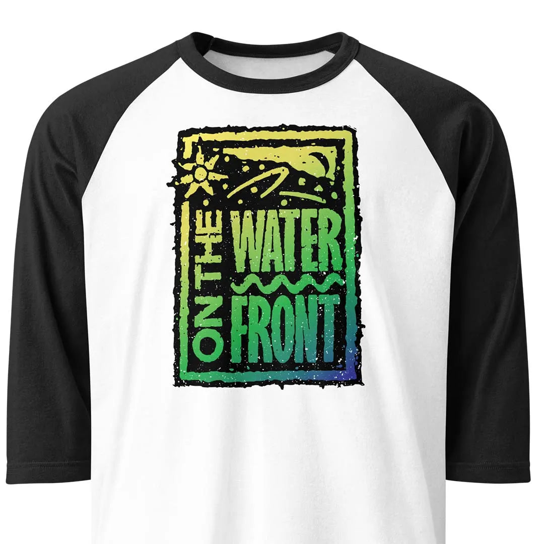 On the Waterfront Rockford unisex 3/4 sleeve raglan baseball tee