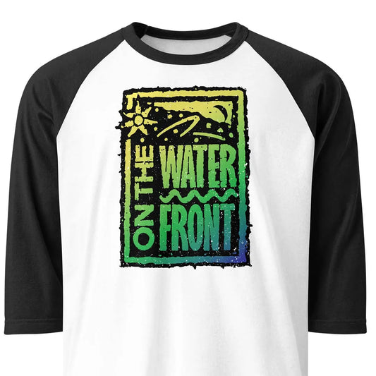 On the Waterfront Rockford unisex 3/4 sleeve raglan baseball tee