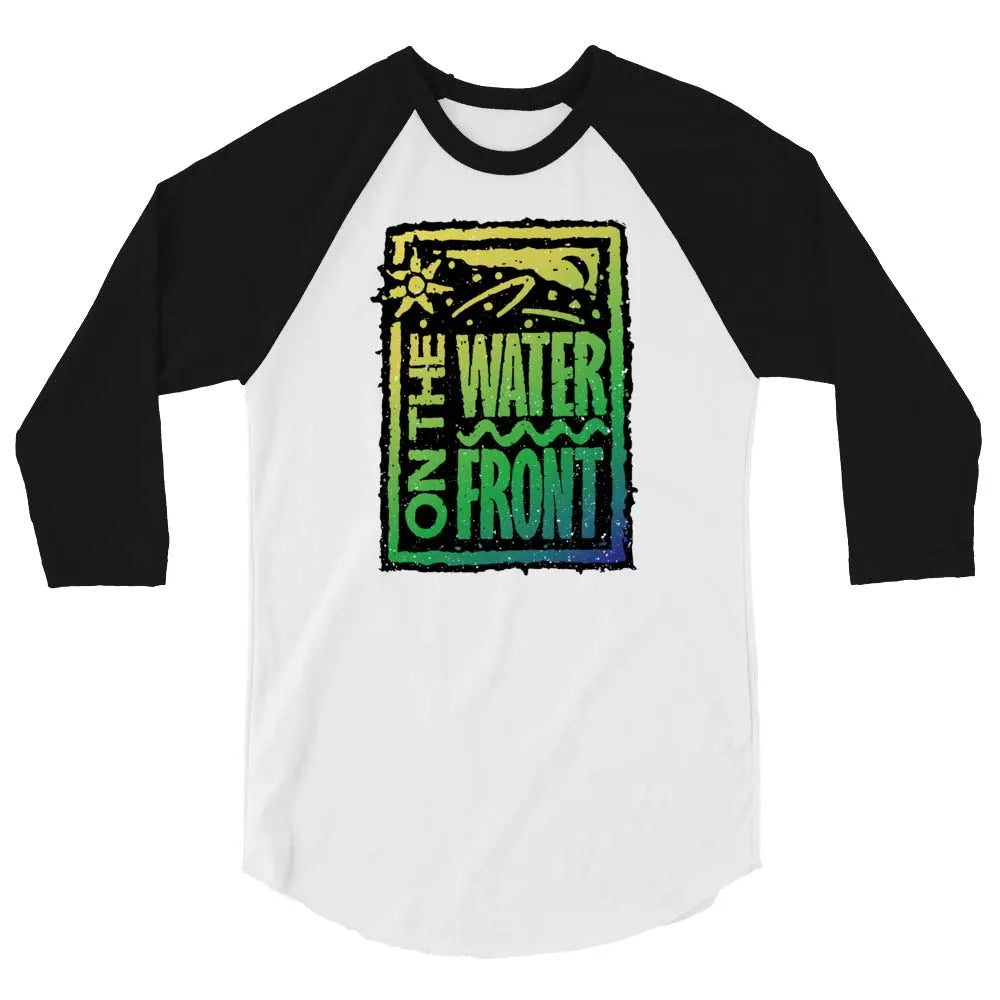 On the Waterfront Rockford unisex 3/4 sleeve raglan baseball tee