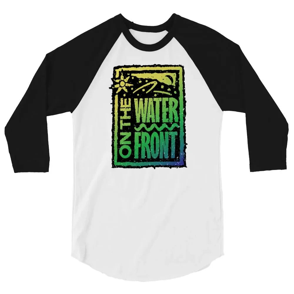 On the Waterfront Rockford unisex 3/4 sleeve raglan baseball tee