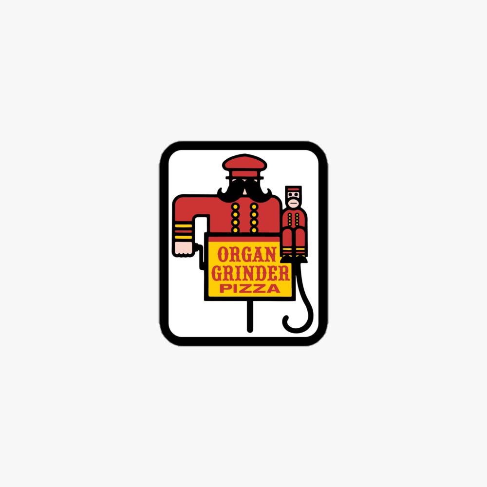 Organ Grinder Pizza Denver Portland Retro Sticker