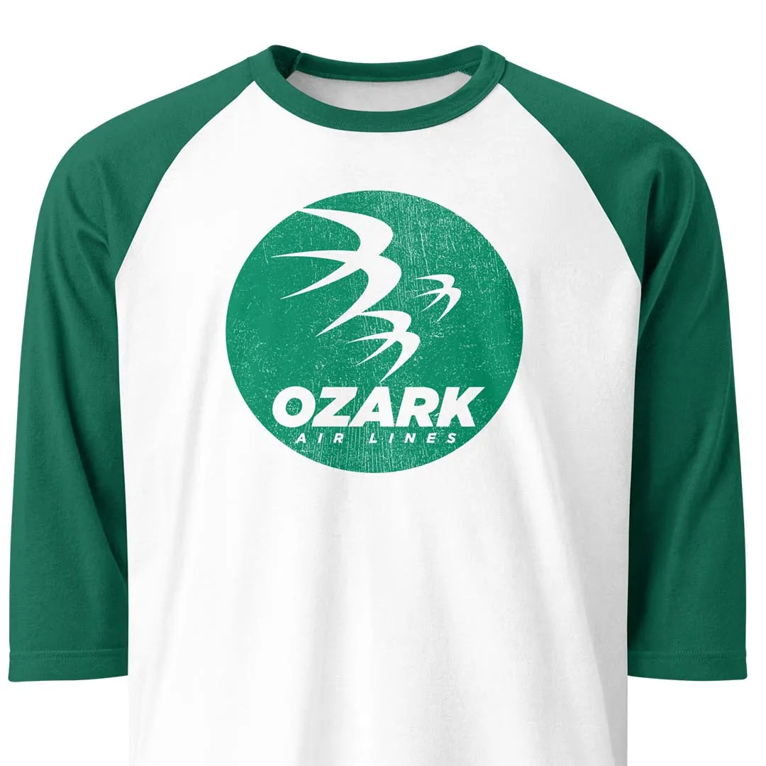 Ozark Air Lines unisex 3/4 sleeve raglan baseball tee