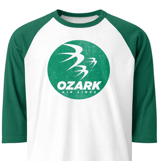 Ozark Air Lines unisex 3/4 sleeve raglan baseball tee