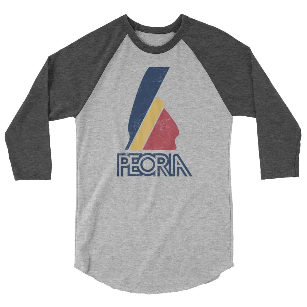 Peoria Indian unisex 3/4 sleeve raglan baseball tee