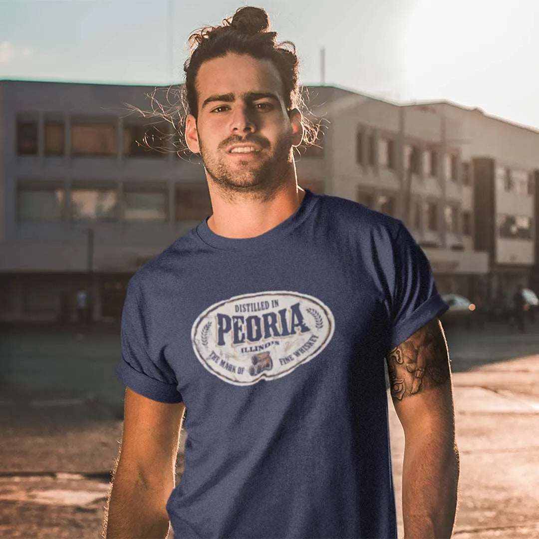 Peoria Distilled Whiskey Unisex Retro T-shirt