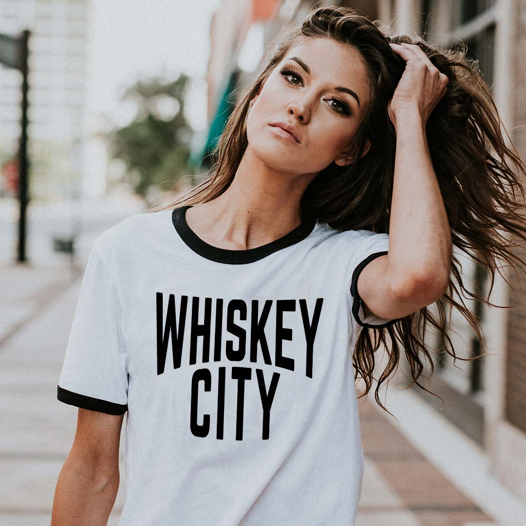Peoria Whiskey City Ringer Unisex Retro T-shirt