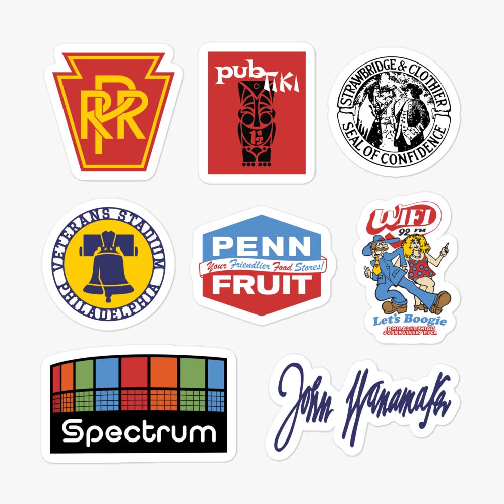 Philadelphia Bygone Icons Sticker Sheet