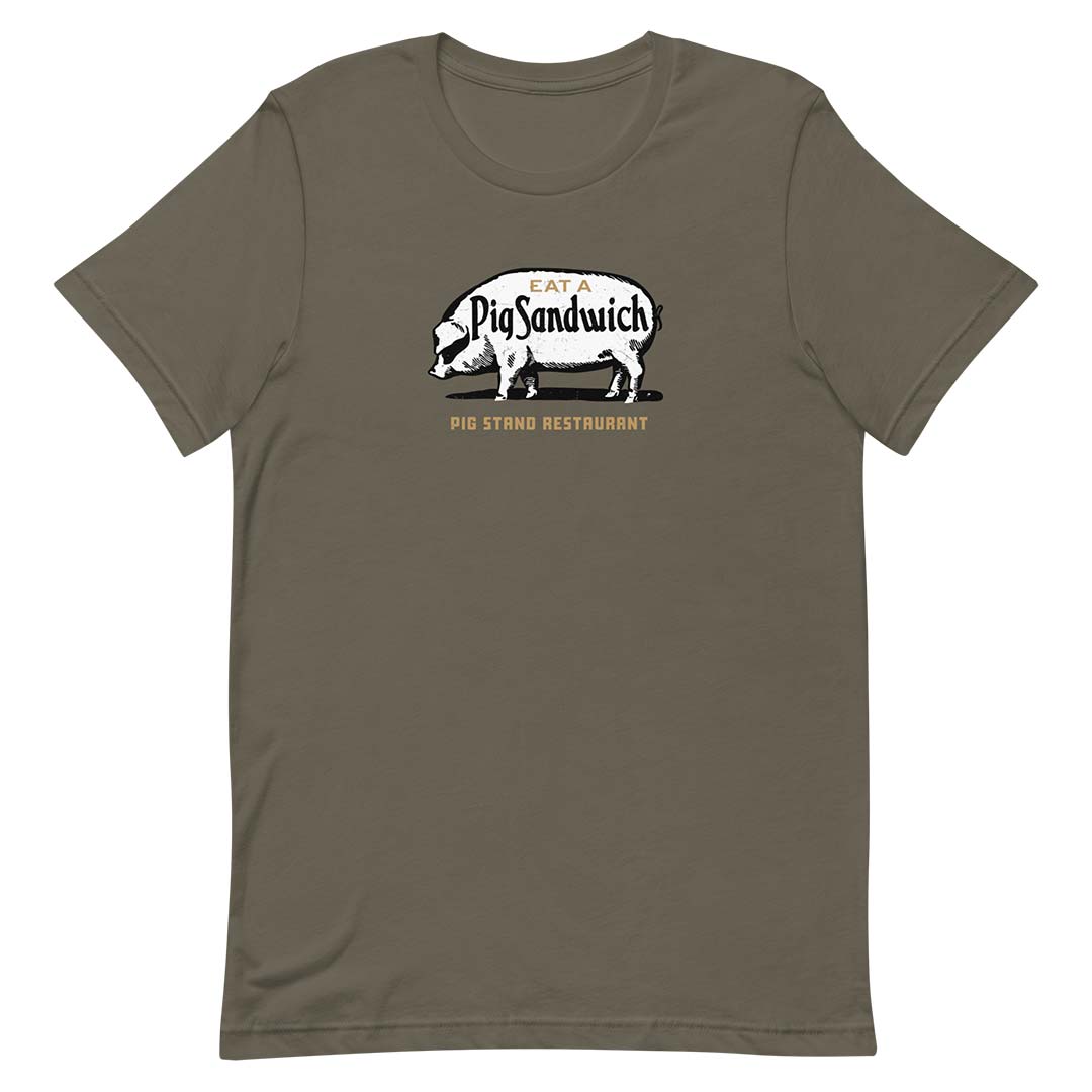 Pig Stand Restaurant Texas Unisex Retro T-shirt