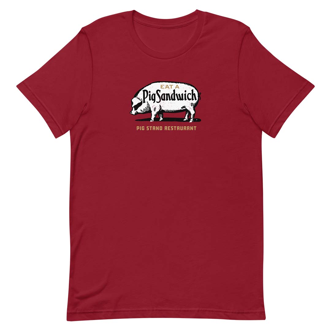 Pig Stand Restaurant Texas Unisex Retro T-shirt