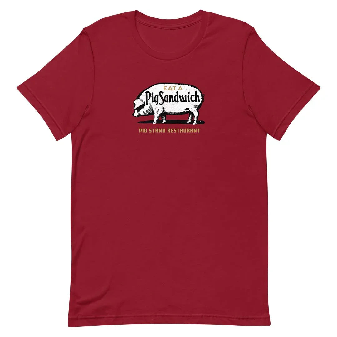 Pig Stand Restaurant Texas Unisex Retro T-shirt