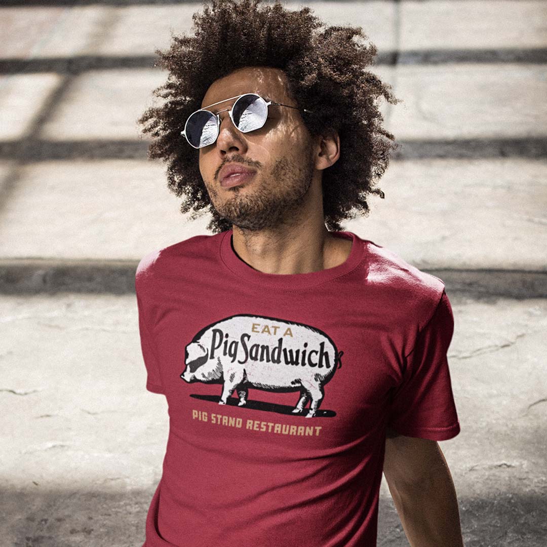 Pig Stand Restaurant Texas Unisex Retro T-shirt