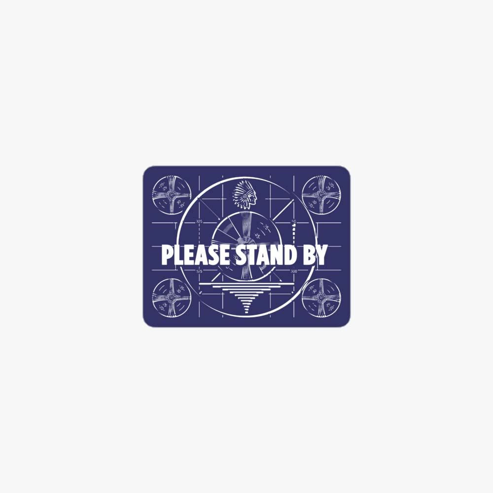 Please Stand By TV Pattern Retro Sticker