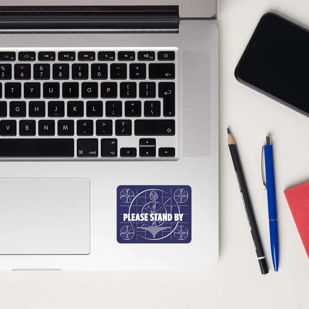 Please Stand By TV Pattern Retro Sticker