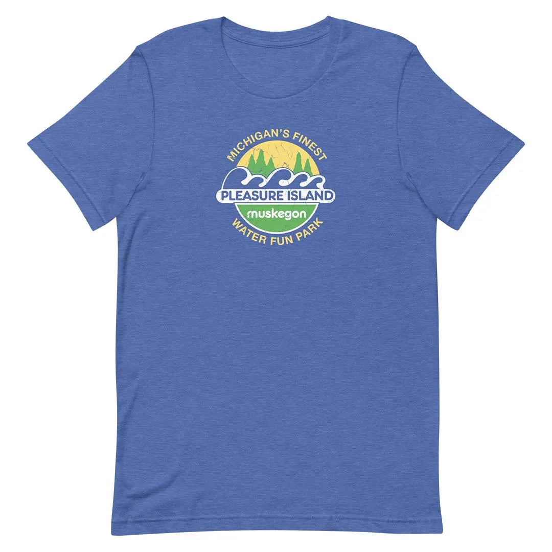 Pleasure Island Water Fun Park Muskegon Michigan Unisex Retro T-shirt