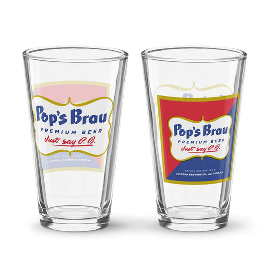 Pop's Brau Beer - Altoona Brewing Co Pennsylvania Shaker Pint Glass