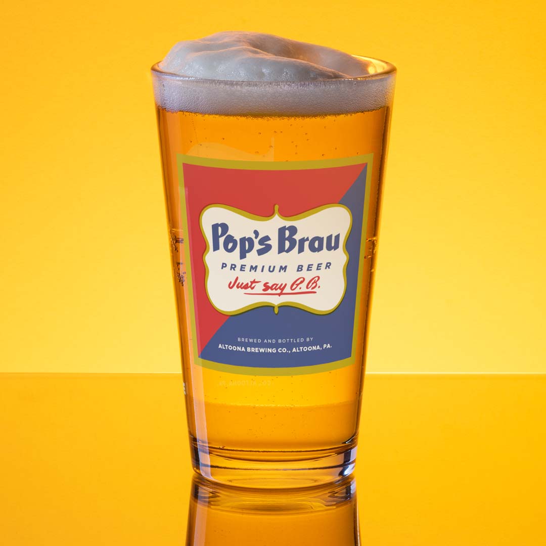 Pop's Brau Beer - Altoona Brewing Co Pennsylvania Shaker Pint Glass