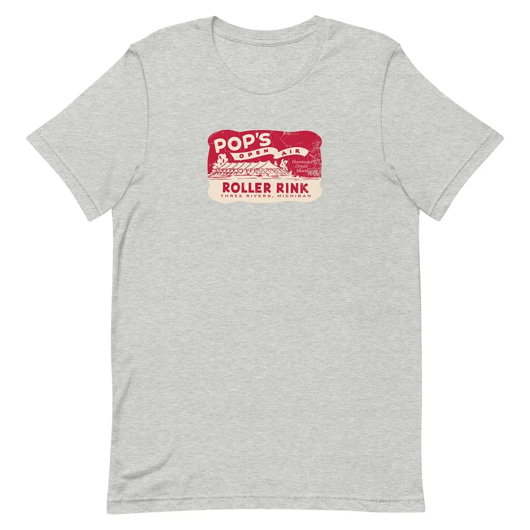 Pop's Open Air Roller Rink Michigan Unisex Retro T-shirt
