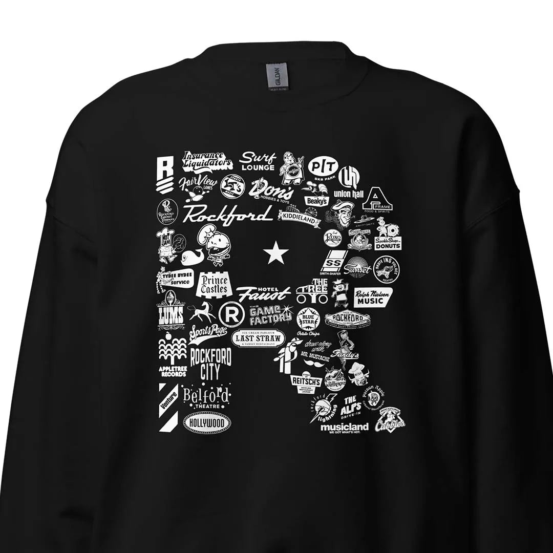 R is for Rockford Unisex Retro Crewneck Sweatshirt