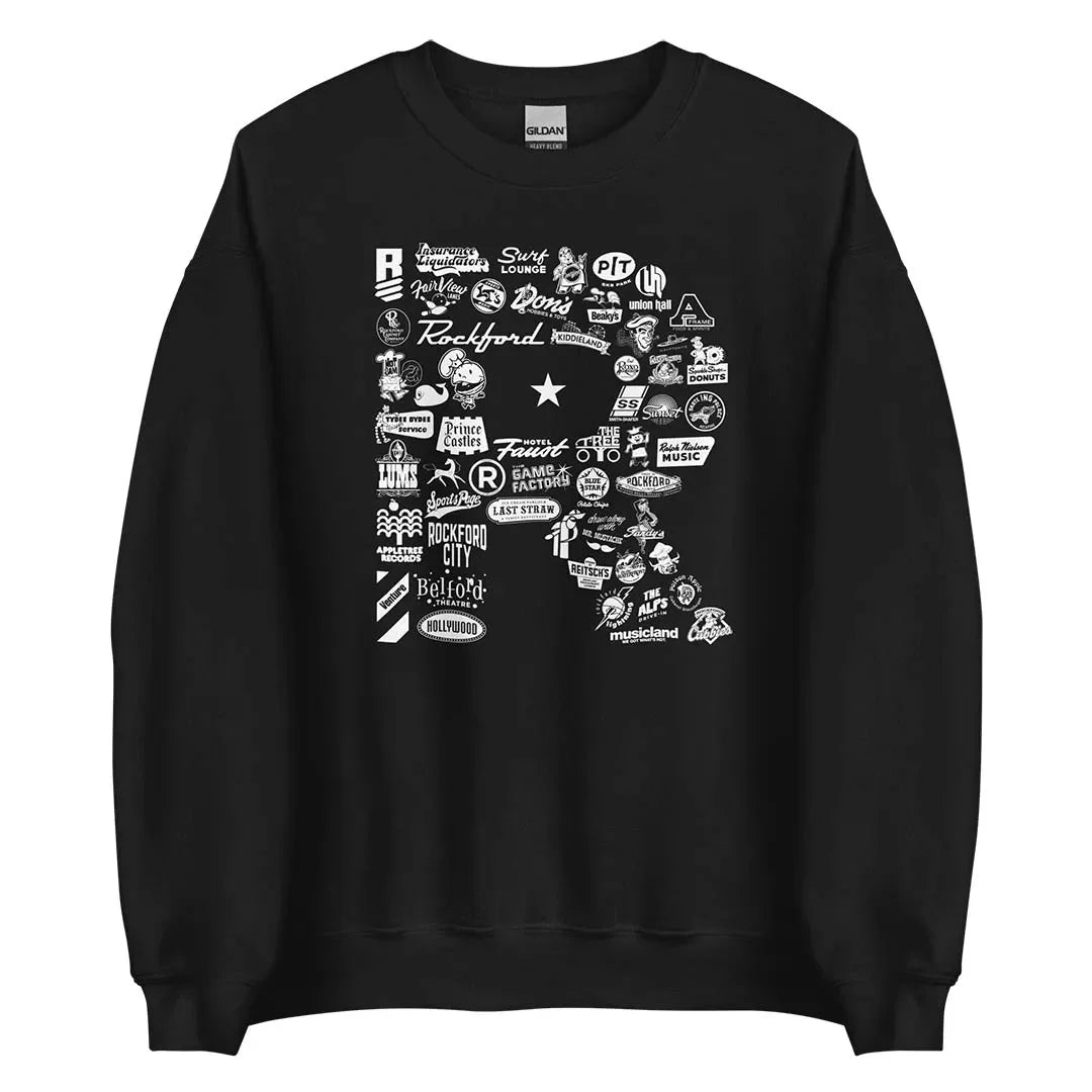 R is for Rockford Unisex Retro Crewneck Sweatshirt