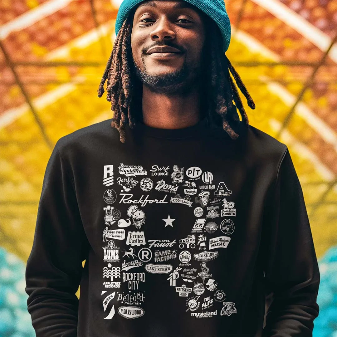 R is for Rockford Unisex Retro Crewneck Sweatshirt