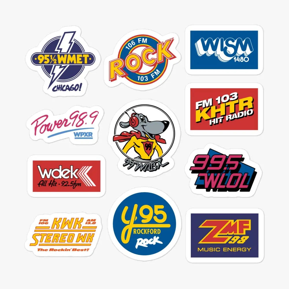 Radio Stations Sticker Sheet