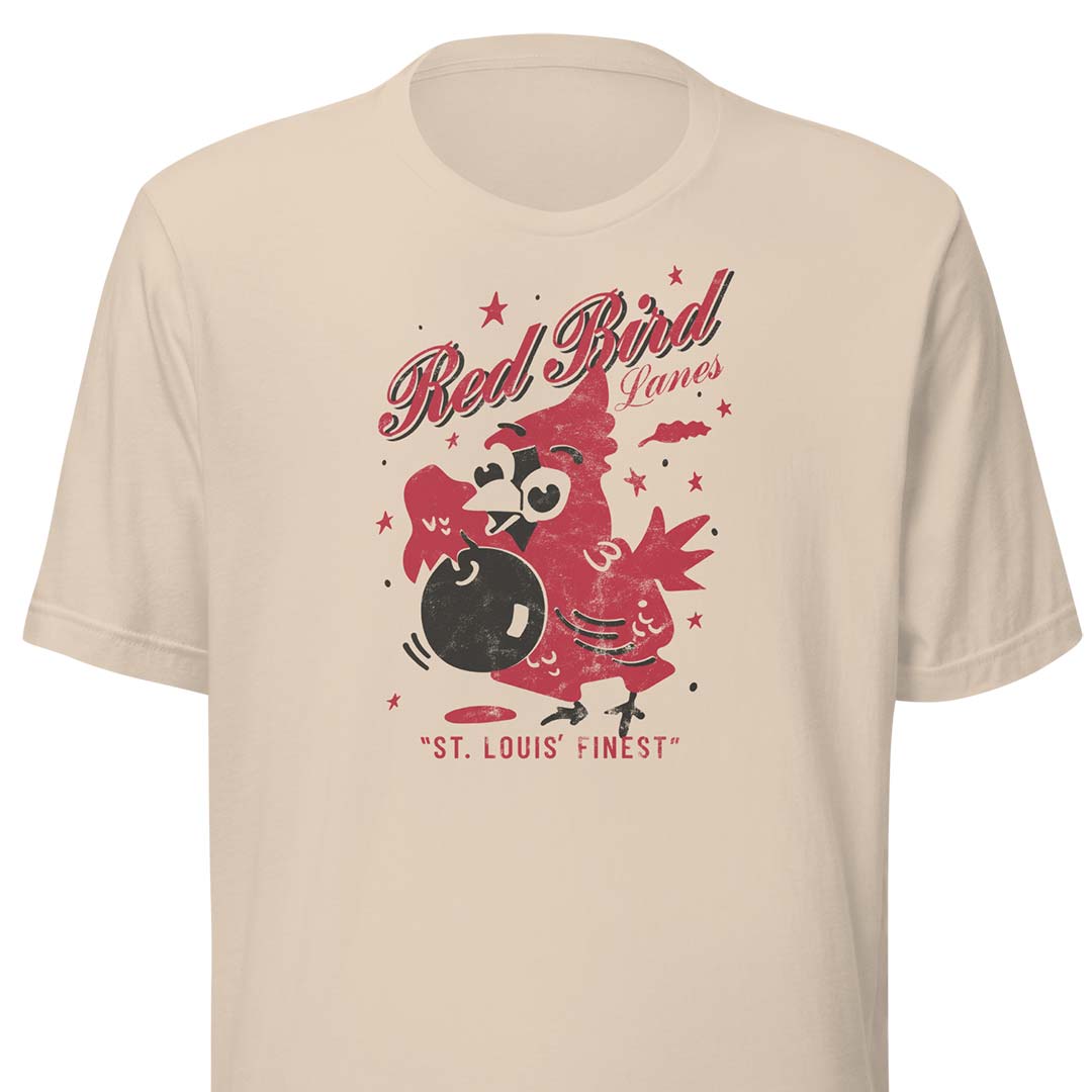 in Stock Red Bird Lanes Bowling St. Louis Unisex Retro T-Shirt XL