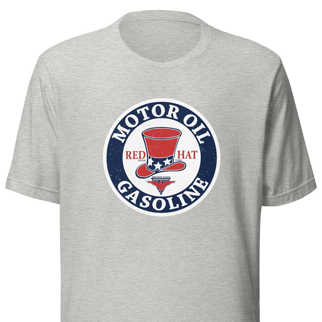 Red Hat Motor Oil Gasoline Unisex Retro T-shirt