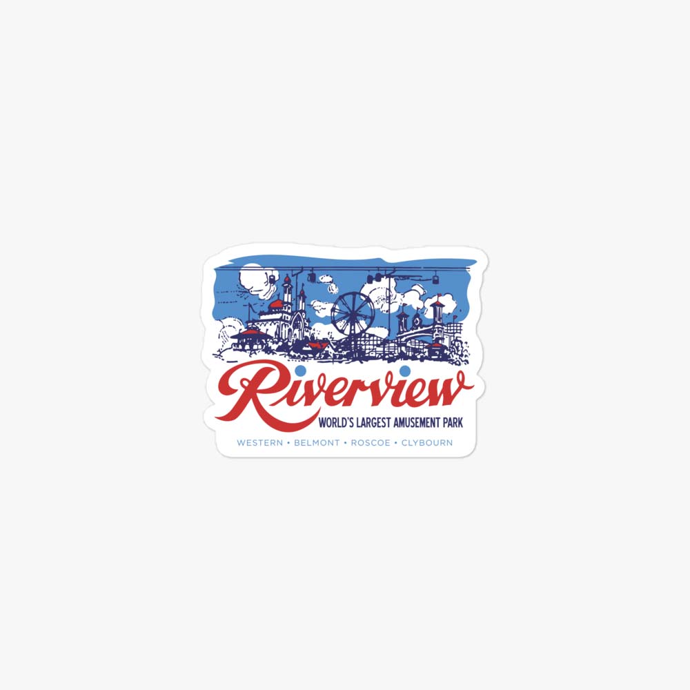 Riverview Park Chicago Retro Sticker