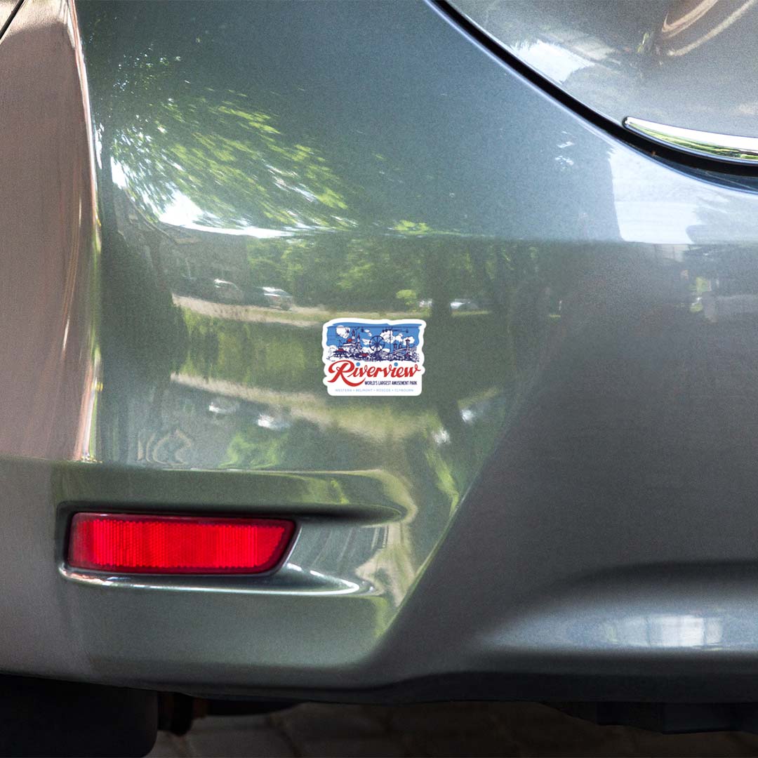Riverview Park Chicago Retro Sticker