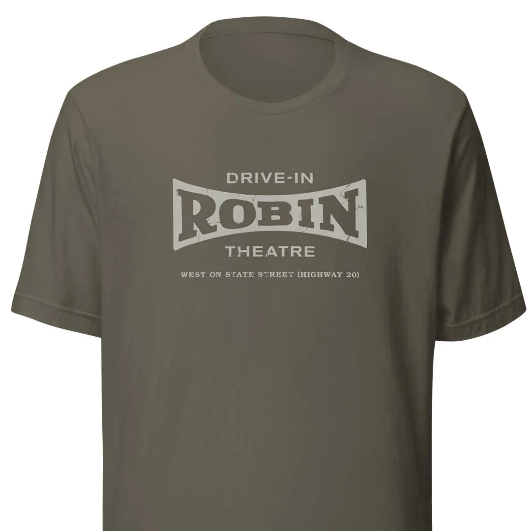 Robin Drive-in Theatre Rockford Unisex Retro T-shirt