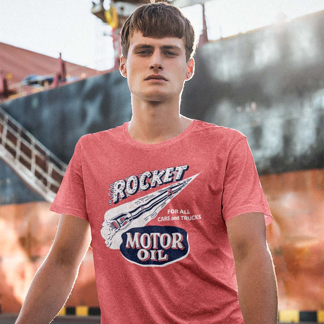 Rocket Motor Oil Unisex Retro T-shirt
