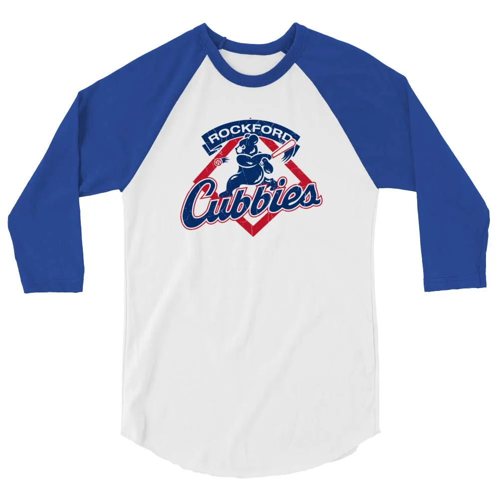 Rockford Cubbies Baseball unisex 3/4 sleeve raglan baseball tee