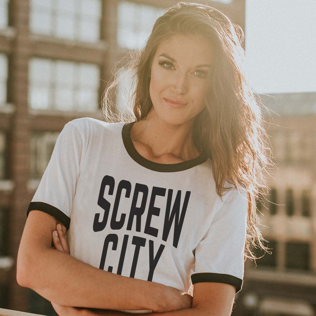 Rockford Screw City Ringer Unisex Retro T-shirt