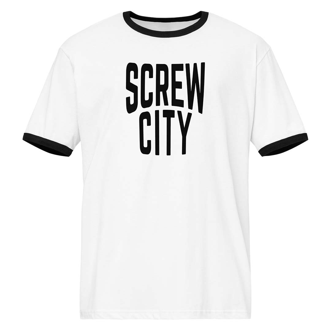 Rockford Screw City Ringer Unisex Retro T-shirt
