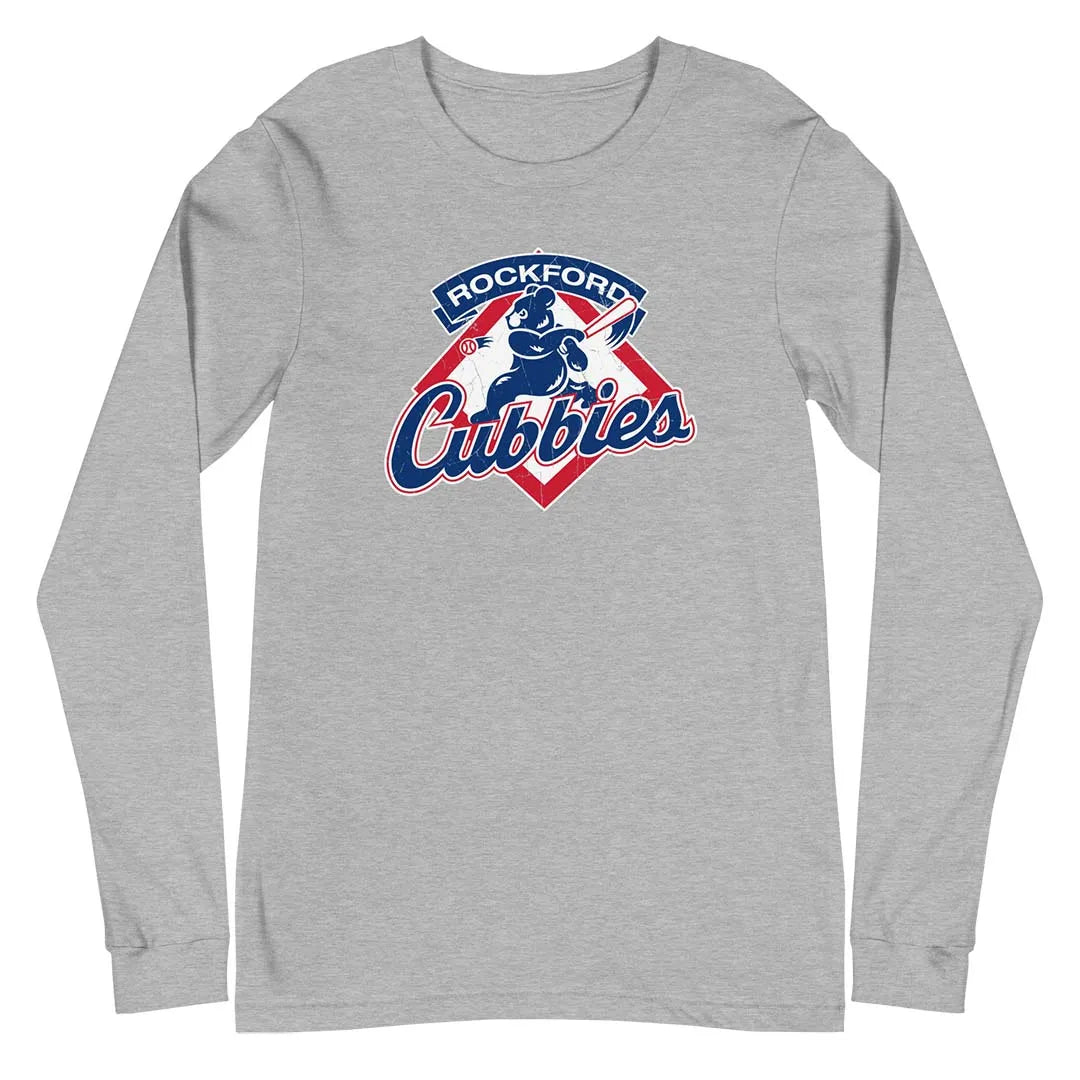 Rockford Cubbies Baseball Unisex Long Sleeve Retro Tee
