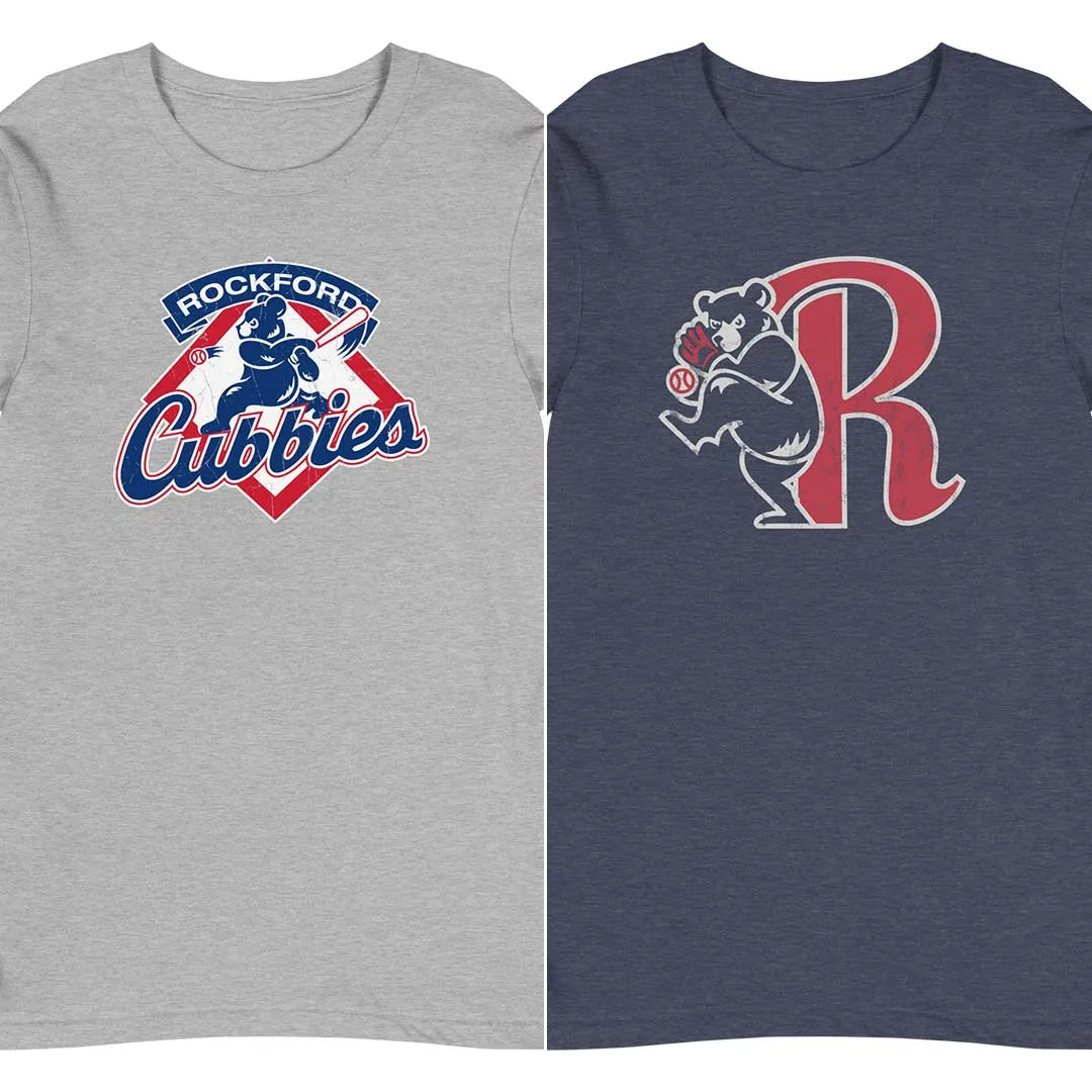 Rockford Cubbies Baseball Unisex Long Sleeve Retro Tee