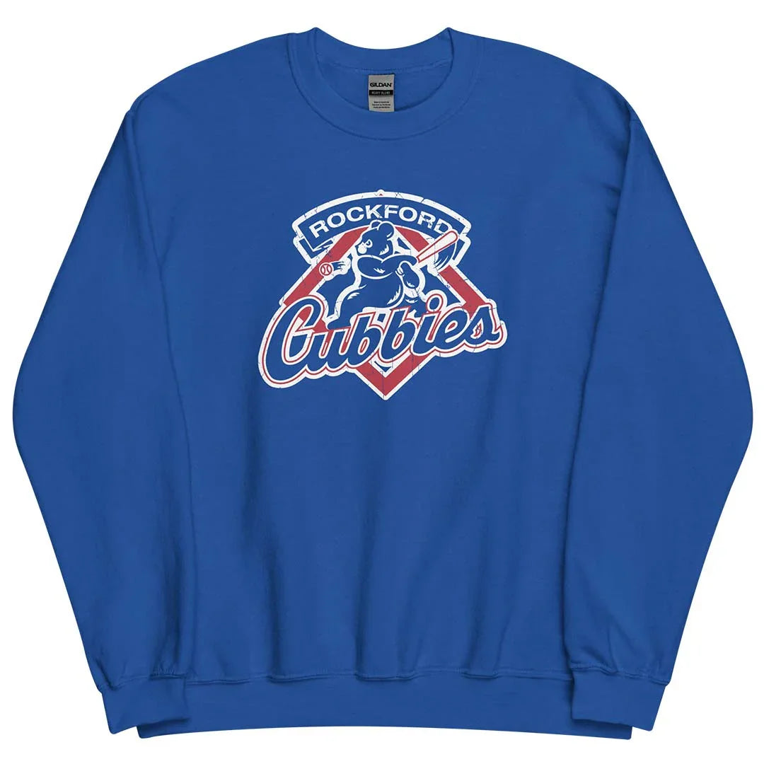 Rockford Cubbies Baseball Unisex Retro Crewneck Sweatshirt