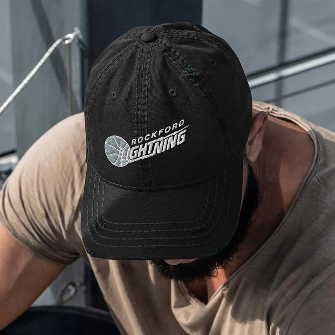 Rockford Lightning Basketball Distressed Retro Hat