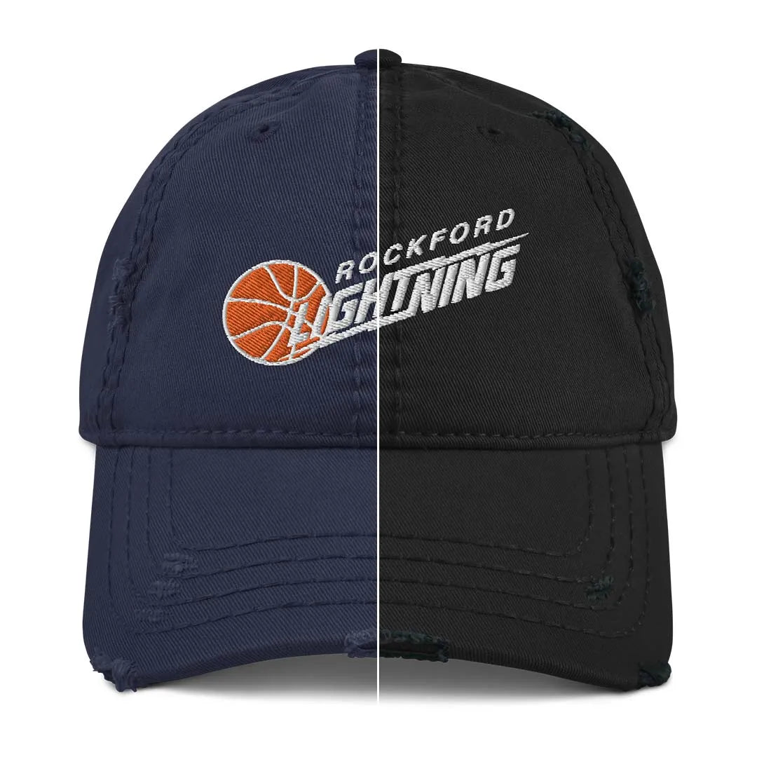 Rockford Lightning Basketball Distressed Retro Hat