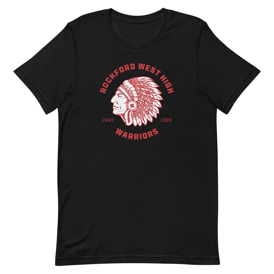 Rockford West High Warriors Unisex Retro T-shirt