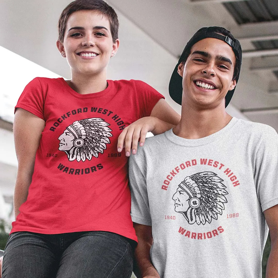 Rockford West High Warriors Unisex Retro T-shirt